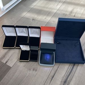 7 empty Jewlery box, clean. Great for earrings and necklace.